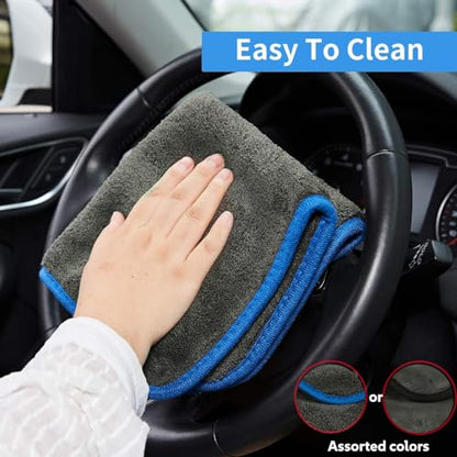 BMLEI Car Wash Brush with Long Handle, Microfiber Towels Car Wash Kit Cleaning Supplies, Car Wash Mop Mitt with 2 Replacement Head , Extension Pole Car Brush Cleaning Kit for Cars Trucks - color: Yellow Mop With Black Washing Cloth