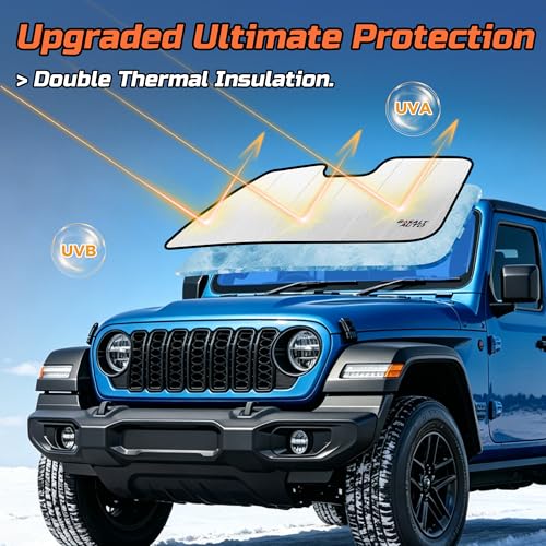 Windshield Sun Shade Compatible for 2020-2024 Toyota 4Runner Silver Reflective Foldable Front Sun Visor Sunshade Protector with Storage Bag Keep Interior Cool - size: 2020-2024-Toyota-4Runner