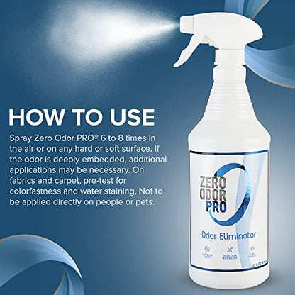 Zero Odor Pro Commercial Strength Odor Eliminator, Room Deodorizer and Air Freshener, Trigger Spray, 32 oz - size: 32 Fl Oz (Pack of 1)