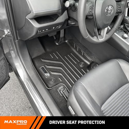 Premium MAXPRO Floor Mats for 2019-2025 Toyota RAV4 | Custom Fit TPE Floor Liners 1st 2nd Row & Cargo Mat Seat Back Protector | All Weather Waterproof Heavy Duty Car Mats RAV4 Accessories Full Set - size: 2019-2025 Toyota Rav4 Complete Set