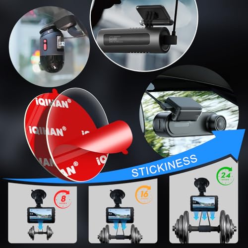 5Pcs Adhesive Sticky Pads for Dash Cam Mount, Double-Sided Strong Mounting Tape Round Sticker Replacement for Car Windshield, Universal Clear Sticker for Dashcam Dashboard Windscreen Camera GPS Holder