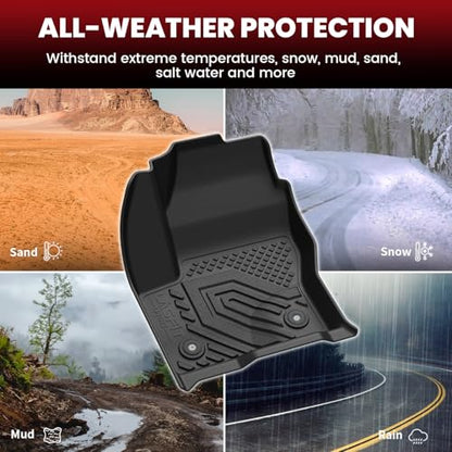 LASFIT Floor Mats for Ford Escape 2019-2013 (Only fit with Adjustable Cargo Floor in Lower Position),Custom Fit All Weather Protector TPE Easy Clean Floor Liners, 1st & 2nd Row, 3PCS Black - style: 5) Escape| 13-19 | 2Rows