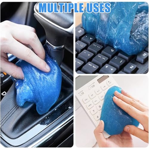 Car Cleaning Gel, Vehicle Dust Detailing Putty Slime Cleaner Kit for Air Vent, Reusable Automotive Interior Detail Clean Mud Removal Tool, Universal for SUV Sedan Truck (Blue) - color: Blue
