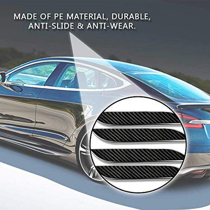 Door Handle Sills Protection Kit 4K Real Carbon Fiber Cover Compatible with Model S (4 Pieces Set)