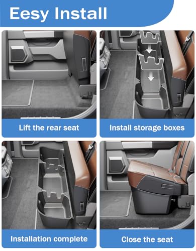 FengYu Under Seat Storage Box Compatible with 2015-2026 Ford F-150 F150 SuperCrew Cab, 2017-2026 F-250/F-350/F-450/F-550 Super Duty,F-150 Rear Underseat Storage Truck Organizer Tool Box - size: 2015-2026 F150 & 2017-2026 F250 F350 F450 F550