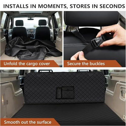 fidozen Universal Cargo Liner for SUV – Waterproof Dog Trunk Mat, Non-Slip Back Seat Protector, Car Bed Cover, Pet Barrier, Rear Liner Accessories for Trucks & Sedans, Universal Fit Trunk Cover