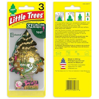 LITTLE TREES Car Air Freshener | Hanging Tree Provides Long Lasting Scent for Auto and Home | Enchanted, 24 Air Fresheners - color: Enchanted