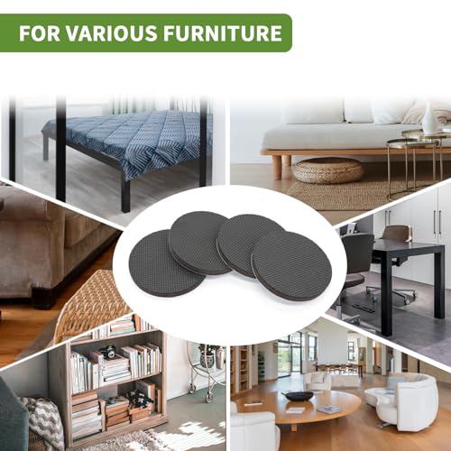 Non Slip Furniture Pads 16 PCS 3'' Round - Anti Slip Furniture Pads - Self Adhesive Rubber Feet Furniture Feet - Chair Leg Floor Protectors - Keep Furniture in Place - size: Round 3 inch 16PACK
