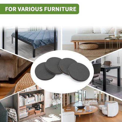Non Slip Furniture Pads 16 PCS 3'' Round - Anti Slip Furniture Pads - Self Adhesive Rubber Feet Furniture Feet - Chair Leg Floor Protectors - Keep Furniture in Place - size: Round 3 inch 16PACK