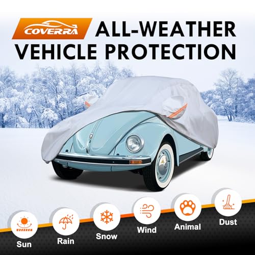 Car Cover Custom Fit for VW Beetle Bug 2-Door 1960-1980, 6 Layer Heavy Duty Waterproof All Weather Car Tarp Outdoor Protection with Cotton Lining - size: Beetle 2-Dr 1960-1980