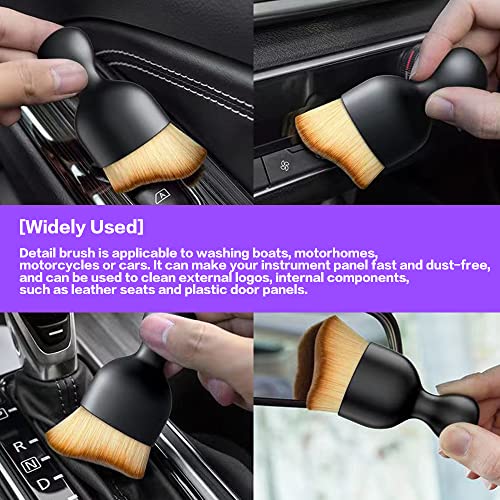 AOCISKA Car Interior Detailing Brush,Soft Bristle Cleaning Brush Car Detailing Brush Dusting Brush,Car Interior Cleaning Tool,Auto Detail Brush Car Dash Duster Brush (Black&White with Cap) - color: Black&white With Cap