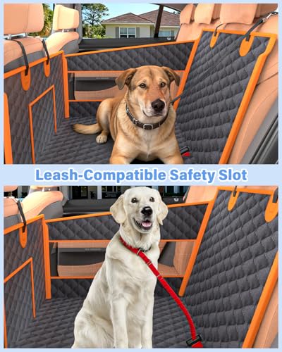 Instraella Dog Car Seat for Large Dogs, Half Back Seat Extender with Hard Bottom, Waterproof Non-Slip Pet Car Seat for Cars, SUVs and Trucks, Fits Medium Dogs - color: Black
