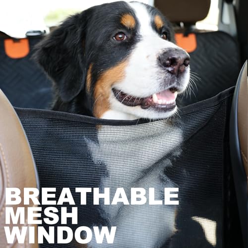 Dog Car Seat Cover, 600D Heavy Duty Waterproof Pet Back Seat Extender with Hard Bottom, Nonslip Scratch Proof Dog Hammock, Machine Washable Car Protector for Cars Trucks SUVs - color: Black