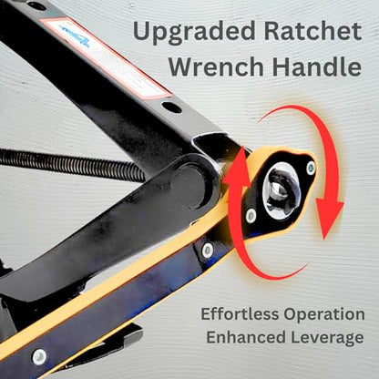 Scissor Car Lift Jack 2 Ton (4409 lbs) for Sedans, MPVs & SUVs, Compact Portable Kit Vehicle Roadside Emergency Tool Tire Change with Ratchet Wrench (2T)