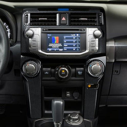 Car Air Conditioner Handle ABS Sticker Carbon Fiber Decal Cover Interior Trim Accessories for Toyota 4Runner SUV 2010-2025 Black - color: Air Conditioner Handle