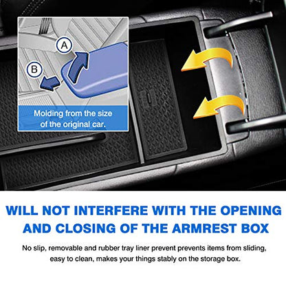 Autorder Center Console Organizer for 2021 2022 2023 2024 2025 2026 Kia K5 GT Line Accessories Armrest Storage Box Secondary Insert Tray with Black Mat - size: 2021-2026 Kia K5 GT Line