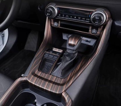 ERIDANUS Auto Accessories Fit for RAV4 2024 2023 2022 2021 2020 2019 Dashboard Ac Switch Panel Button Cover Frame Trim (Peach Wood Style) ABS 1 PC - color: Peach Wood Style