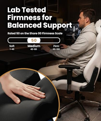 Everlasting Comfort Elevate Series Doctor Recommended Memory Foam Seat Cushion for Office Chairs & Car - Ergonomic Desk Accessories - Cushions for Tailbone Pain Relief (Charcoal Black, Large) - size: Standard