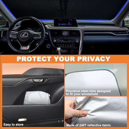 2026 Upgrade Front Windshield Sunshade fit for Lexus RX 2010-2015 Reflector Foldable Car Shade Automotive Windshield Sunshades for Lexus RX Windshield Sun Shade |Keeps Your Vehicle Cool| - size: Fit for Lexus RX 2010-2015