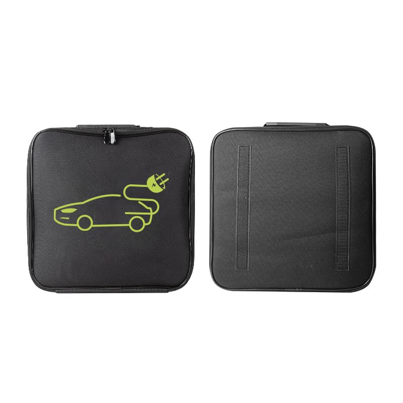 black 1pc jumper cable bag, car storage bag for charger,cable organizer, Includes EV charging cables for electric vehicles (Square) - size: Square