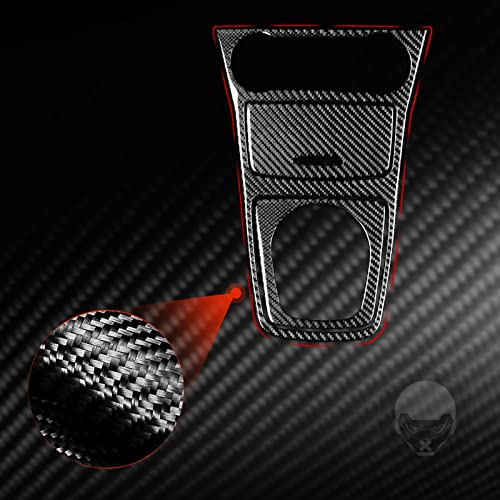 Real Carbon Fiber Center Control Storage Box Frame Cigarette Lighter Cover Water Cup Holder Frame Sticker Cover Accessories Compatible with Benz CLA C117 2014-2018 GLA X156 2015-2019 Black - Kit - color: Center Storage Cigarette Lighter Cup Holder - Kit