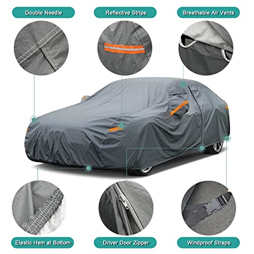 GUNHYI 16 Layers SUV Car Cover Waterproof All Weather Heavy Duty, Universal Fit Toyota RAV4, Honda CRV, Tesla Model Y, Audi Q5, Chevrolet Equinox, Nissan Rogue, Kia Sorento, Mitsubishi Outlander etc. - color: 2 SUV Car Cover, size: 2 Fit SUV Jeep Length 1