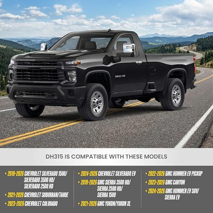 Trim Illusion Chrome Patented Door Handle Cover Overlay for 2019-2026 Chevrolet Silverado, Tahoe, Suburban & GMC Sierra, Yukon, Hummer EV | Easy No-Tool Install | US Patented