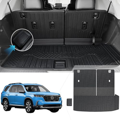 Cargo Mat for Honda Pilot 2026 2025 2024 2023, All Weather TPE Trunk Mat with Backrest Mat Left Storage Tray Mat Car Accessories for Pilot (Cargo Mat with Backrest Mats) - style: Cargo Mat with Backrest Mats