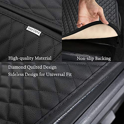 West Llama Pu Leather Car Seat Bottom Covers Protectors Include 1 Pair Front Driver Seat Pad Mat and 1 Rear Bench Cover Universal Fit 90% Vehicles,Black - color: A-Black, size: Universal Fit - Full Set