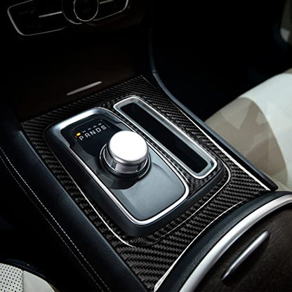 Car Gear Shift Panel Decals for 2015-2023 Chrysler 300 / 300C / 300S / Limited/Touring Accessories Carbon Fiber Interior Stickers - color: Gear Shift Frame