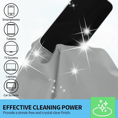 Microfiber Cleaning Cloth - 10 Pack Glasses Cleaning Cloth, 16" x 14" Window Cleaning Rags, Streak Free Lint Free Polishing Cloths Wipes for Eye Glass, Stainless Steel, Windshield, Grey - color: Grey, size: 10 Pk-16" X 14"