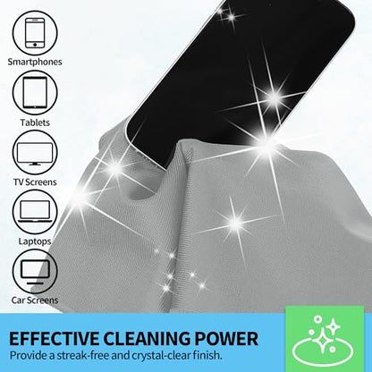 Microfiber Cleaning Cloth - 10 Pack Glasses Cleaning Cloth, 16" x 14" Window Cleaning Rags, Streak Free Lint Free Polishing Cloths Wipes for Eye Glass, Stainless Steel, Windshield, Grey - color: Grey, size: 10 Pk-16" X 14"