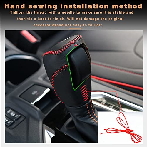 1pc Auto Car Gear Shift Handle Knob Cover Shift Lever PU Leather Protective Interior Accessories for Subaru Crosstrek 2018-2025（Red+Black - color: Carbon Fiber