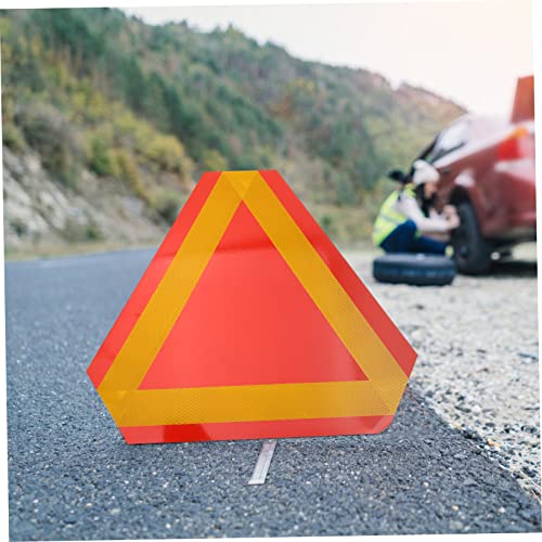 2pcs Magnetic Triangle Reflectors for Slow Moving Vehicle Safety Sign Engineer Grade Aluminum Cycling Safety Triangle