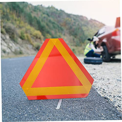 2pcs Magnetic Triangle Reflectors for Slow Moving Vehicle Safety Sign Engineer Grade Aluminum Cycling Safety Triangle