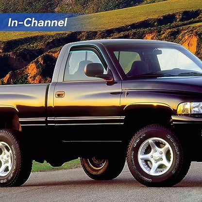 in-Channel Window Visors Rain Guards for 1994-2001 Dodge Ram 1500, Window Wind Deflectors Vent Shades for 94-02 Ram 2500 3500 - size: 1994-2001 ram 1500-regular cab