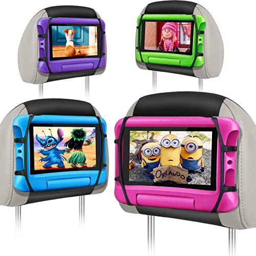 WONNIE Car Headrest Mount Holder for Tablets, Tablet Holder for Car Back Seat, Tablet Stand for Kids Fits for 7-12.9'' Devices, 4 Pack - size: 4 Pack- fits 7-12.9" tablet