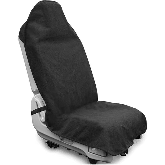 Waterproof Sweating Car Seat Cover for Post Gym Workout, Running, Swimming, Beach and Hiking, Universal Fit Non-Slip Towel Bucket Seat Protector for Cars SUV Trucks, Machine Washable (Black) - color: Black