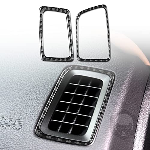 Car Dashboard Defogging Air Vent HVAC Outlet Frame Cover Sticker Real Carbon Fiber Interior Trim Accessories Compatible with Honda Accord 9th Gen 2013 2014 2015 2016 2017 Type A - color: Black 9