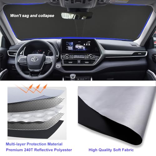Windshield Sun Shade for Toyota RAV4 2006 2007 2008 2009 2010 2011 2012 Front Window Shade Sun Visor Protector Toyota RAV4 Accessories Foldable Sunshade Reflective Polyester Blocks UV Rays Keep Cool - size: for RAV4 2006-2012