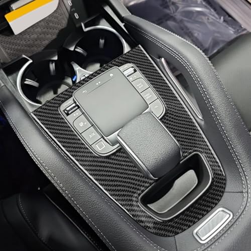 NVCNX Carbon Fiber Accessories for Mercedes Benz GLE 350 450 450e 2020-2026 2021 2022 2023 2024 2025 Center Console Gear Shift Panel Cover Interior Trim Overlay Sticker Decal 1PC Without Pointed Ends - color: Center Console Gear Shift Panel Trim A2