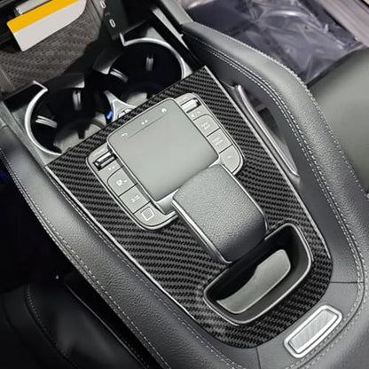 NVCNX Carbon Fiber Accessories for Mercedes Benz GLE 350 450 450e 2020-2026 2021 2022 2023 2024 2025 Center Console Gear Shift Panel Cover Interior Trim Overlay Sticker Decal 1PC Without Pointed Ends - color: Center Console Gear Shift Panel Trim A2
