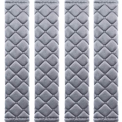 4 Pack Universal Car Seat Belt Pads, Adult Seat Belt Shoulder Strap Covers Harness Pad for Car/Bag,Soft Comfort Helps Protect You Neck Shoulder from The Seat Belt Rubbing（Gray） - color: gray