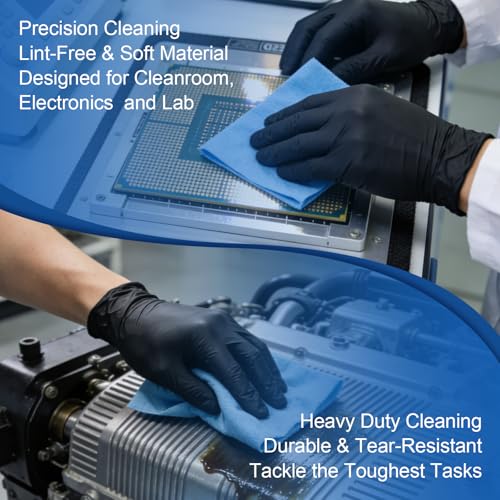 Cleanroom Wipes Heavy Duty Cloths, Lint-Free and Extra Absorbent Towels Jumbo Roll, Blue (15"x 5", 500 PCS) - color: Blue