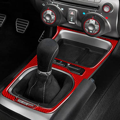 Car Gear Shift Box Panel Sticker Carbon Fiber Decal Interior Trim for Chevrolet Camaro 2010 2011 2012 2013 2014 2015 Accessories - color: Gear Shift Box Panel