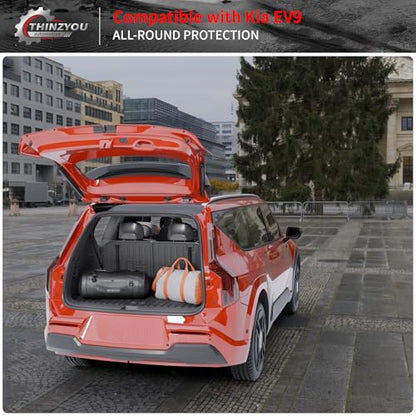 Cargo Mat Compatible with 2024 2025 2026 Kia EV9 Trunk Mat Cargo Liner TPE All Weather Back Seat Cover Protector 3rd Row Trunk Liner 2024 Accessories (6&7 Seats, Trunk Mat with Backrest Mats) - style: For Kia EV9 | 2024-2026
