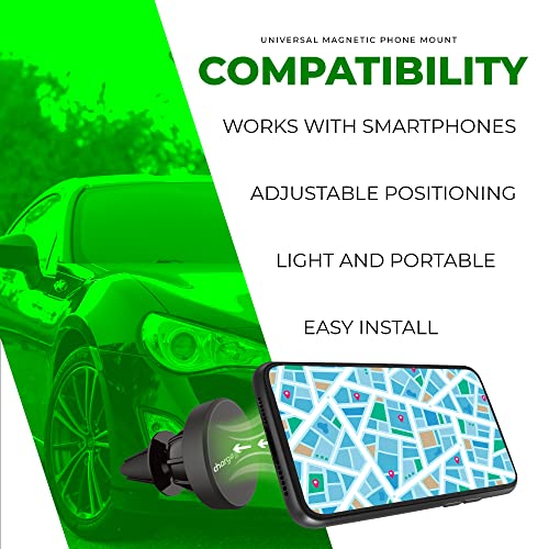 CHARGEWORX Universal Car Vent Phone Holder, Adjustable 7 Inch Extendable Cell Stand Mount for iPhone Pro Max, Samsung, Pixel & Android, 360 Rotation Secure Automobile CarMount, Black