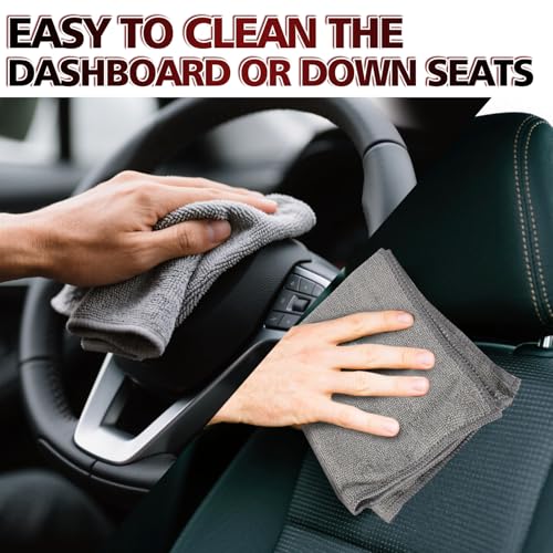 Microfiber Cleaning Cloth 12 Pack, 13 x 13 inch Microfiber Towels for Cars, High Performance Ultra Absorbent Car Washing Cloth, Lint Free Streak Free Cleaning Rags, 1200 Washes
