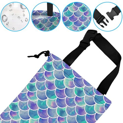 Car Trash Bag Hanging Mermaid Rainbow Scales Car Trash Can Waterproof Garbage Bag Hanging for Car Back Seat - color: Mermaid Rainbow Scales