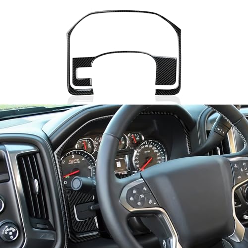 Car Center Console Instrument Frame Sticker Carbon Fiber Decal Cover Interior Trim for Chevrolet Silverado/GMC Sierra 1500 2500HD 3500HD 2014-2018 Accessories - color: Center Console Instrument Frame